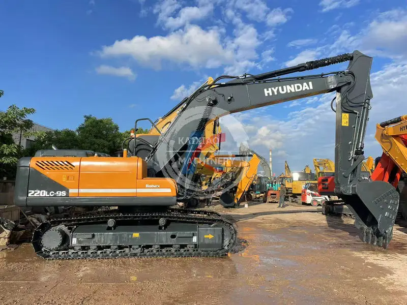 Hyundai 220 used excavator secondhand excavadora backhoe  22 ton in stock crawler digger hydraulic machine low price cheap