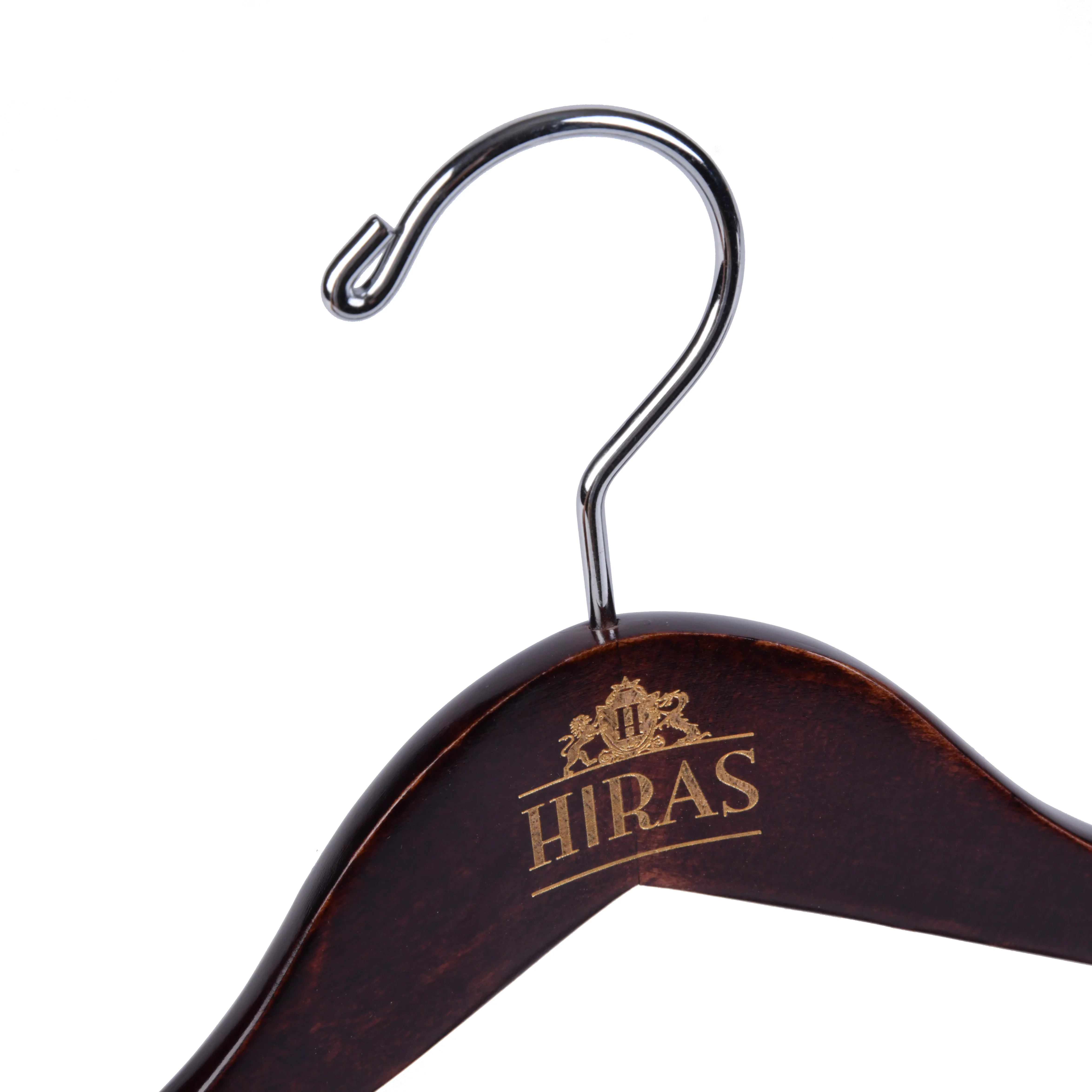 CU9603 High quality  wooden hanger with wide shoulders & logo