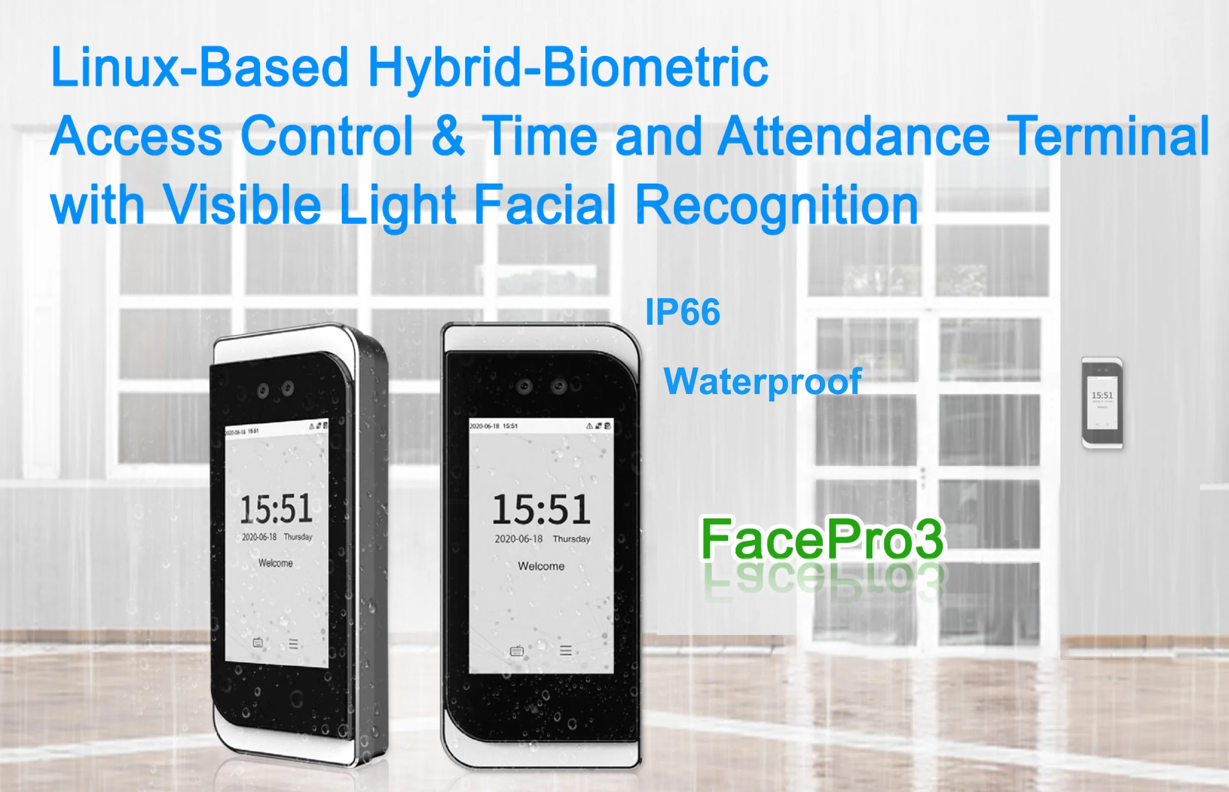 Waterproof IP66 Face Recognition Attendance Machine RFID card/PIN Access Control Attendance with WIifi/TCP/IP/Wiegand