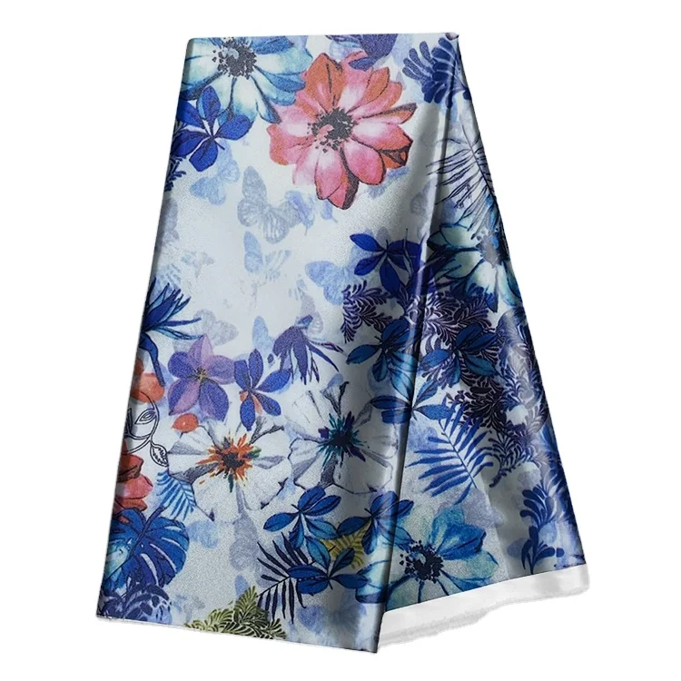 
100% Polyester pongee fabric printing floral printed fabrics soft hand feeling for garment dress lining 