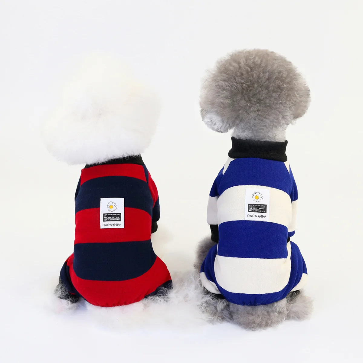 Dog clothes Fall new stripe home wear fleeced four-legged clothes for wholesale