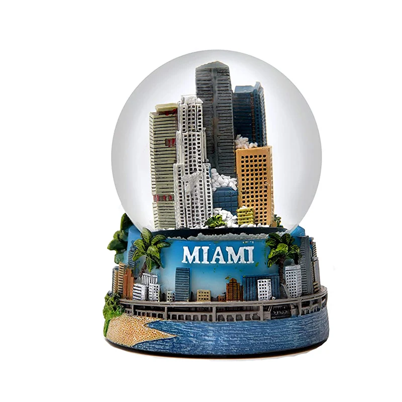 Customized city Country resin craft magnet Czech Prague Castle Snowdome Cyprus Snowglobe gift Nicosia Larnaca Limassol souvenir