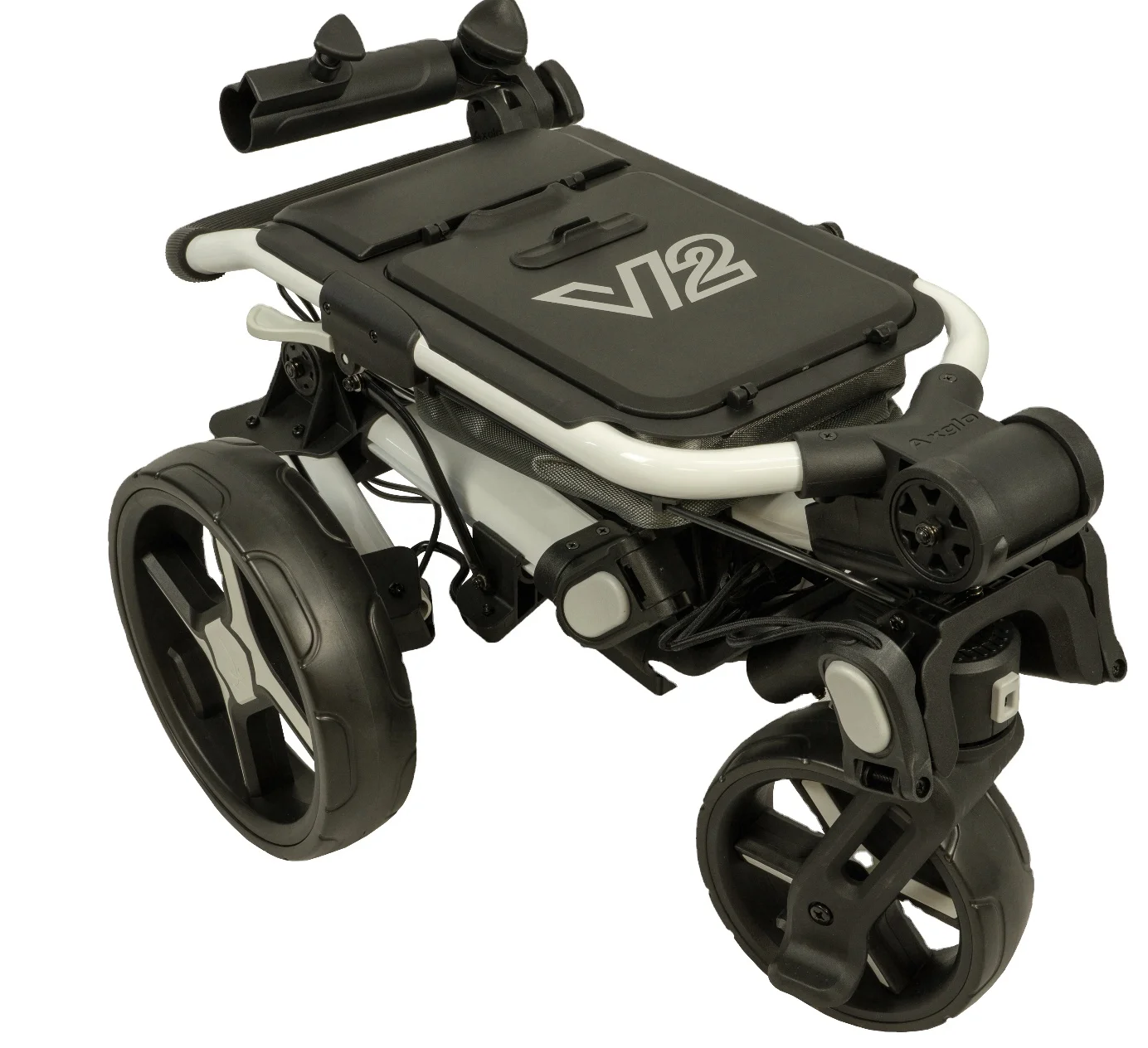 Axglo 3-wheel Lightweight Golf Push Cart Easy Foldable Golf Trolley with Umbrella Holder Swift Direction Control and Brake