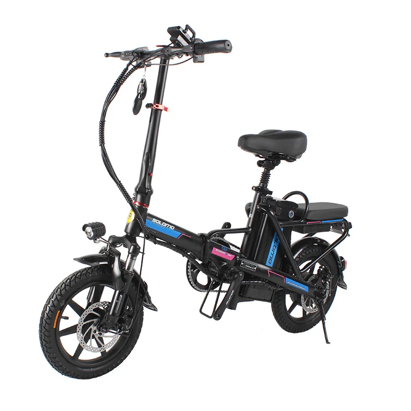 2021 Wholesale 14 Inch 48V 10AH 300W Thick Disc Brake Foldable Electric City Bicycle Fashion Custom Ebike