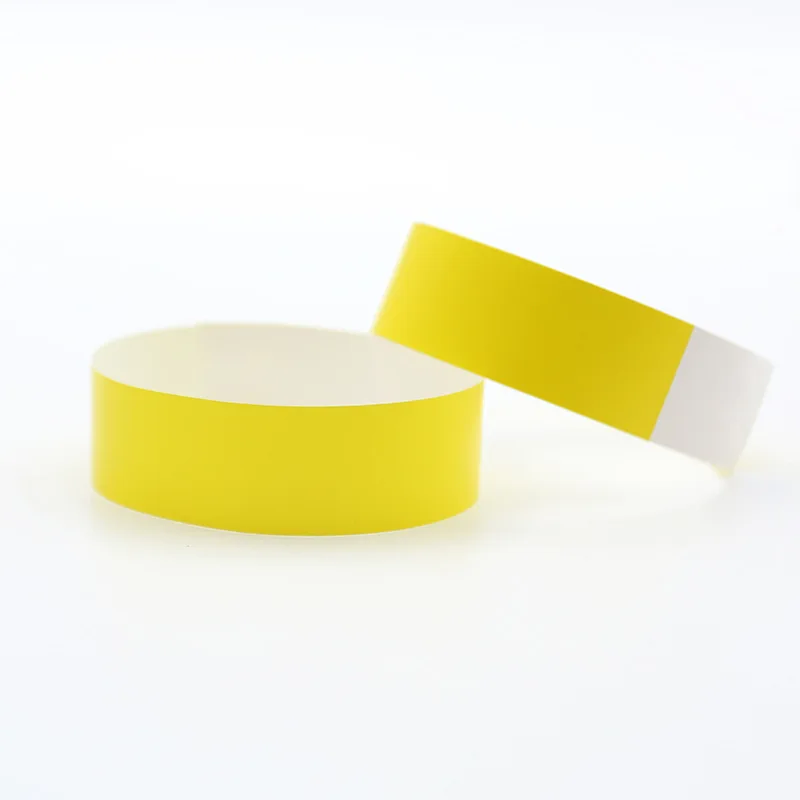 Custom Cheap Plain Solid Bracelet Neon Color Tyvek Wrist Band Waterproof Disposable Tyvek Paper Wristband for Events Festival