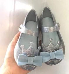 Оптовая продажа, детские колготки и носки карамельных цветов; Наряды для маленьких принцесс; Прозрачная обувь для женщин; Отделкой в виде короны, банта ПВХ сандалии с открытыми пальцами