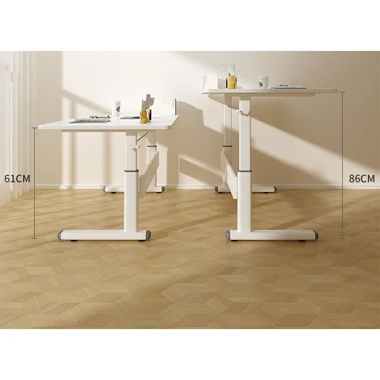 china customized white wooden manual height adjustable computer gaming desk lifting coffee table with storage for living room