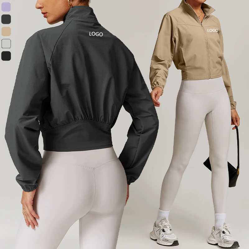 XW-DWT8945 2024 Premium Yoga Jacket  Athleisure Long Sleeved Workout Top Full Zipper up Gym Fitness Sports Track Suit for Women