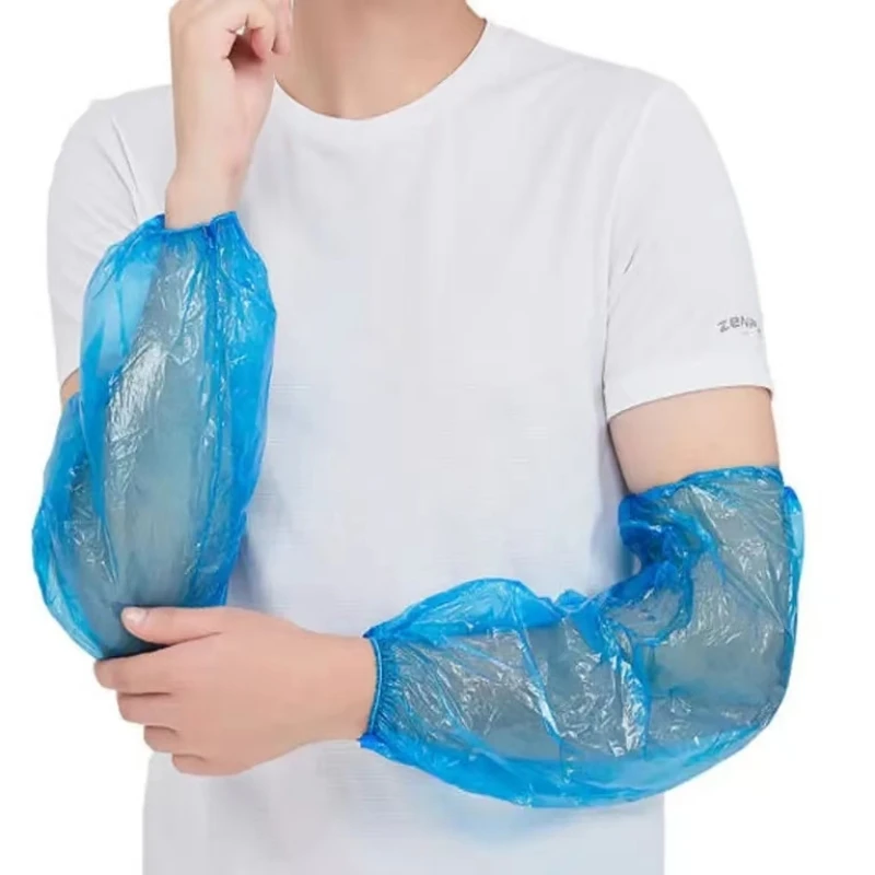 Free Sample Disposable Waterproof Oversleeve Oil-proof Odorless PE Arm Cover Plastic Sleeve Cover