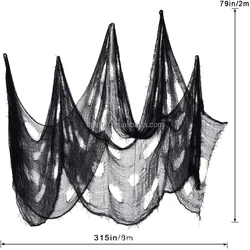 79 x 315 in Scary Gauze Doorways Spooky Giant Tapestry Halloween Creepy Cloth for Halloween Party Supplies