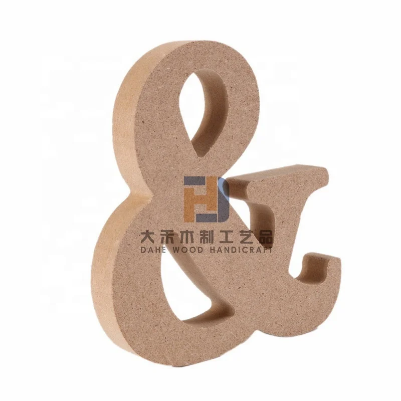 DIY Unfinished MDF Wood 3D Symbol Wooden Standing Letters for Wedding Tabletop Wall Sign Home Decor