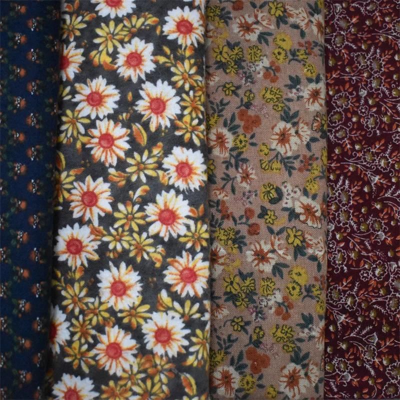 150gsm Double sided brushed cotton printed on white flannel fabric 100% cotton brushed flannel fabric