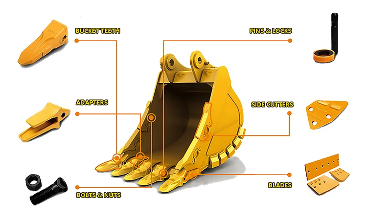 Экскаватор Komatsu Pc130 Pc60 Pc100 Pc200 Pc300 K85Rc зубья ковша экскаватора Pc40 Pc400