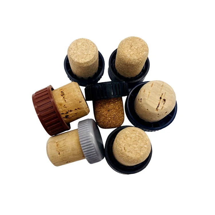 Customized wine corks wine wooden cap corks polymer synthetic cork products