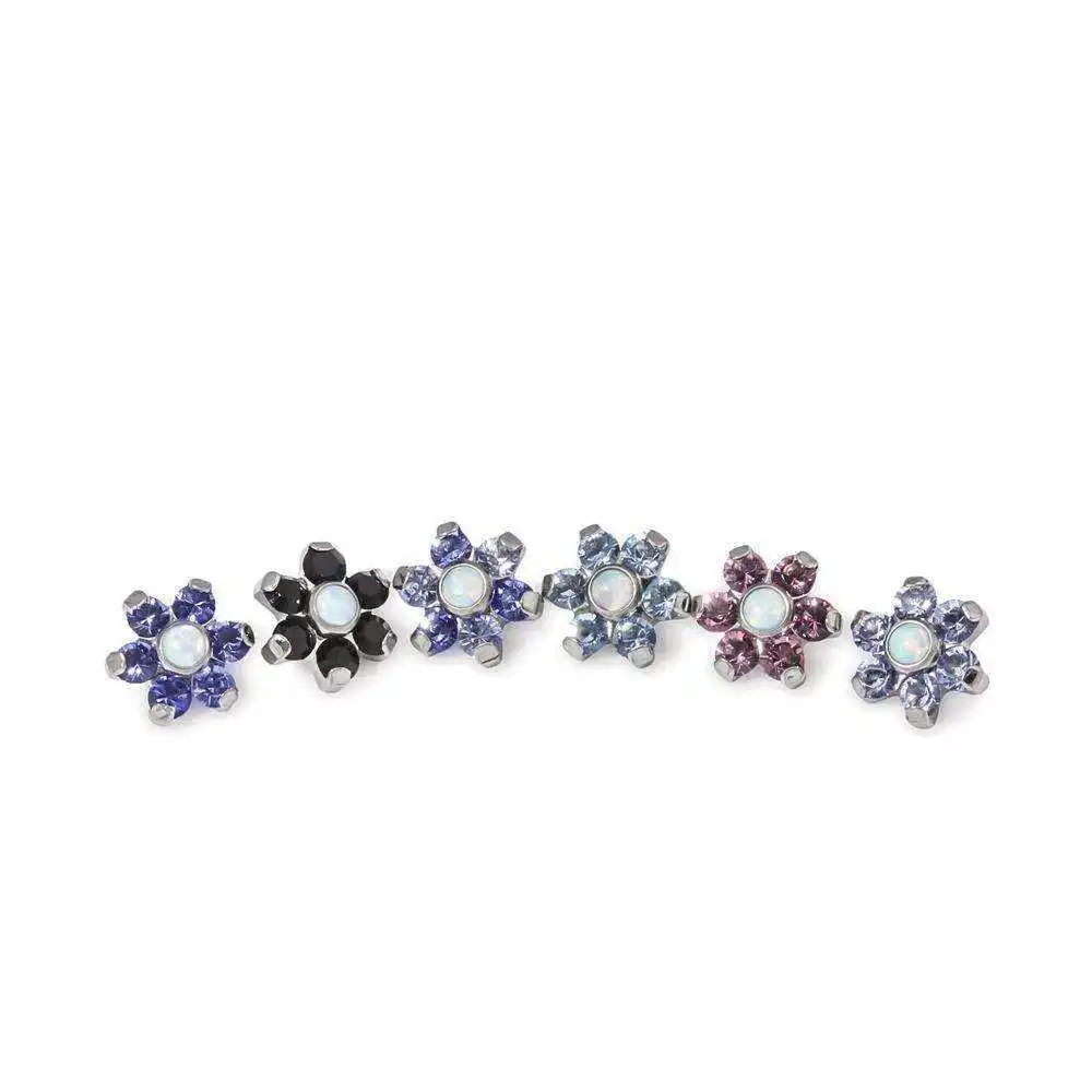 wholesale bulk F136 Titanium halloween Piercing Blue Diamond Simple Design Nose Hoop Ring Women Sexy Navel Ring Piercing