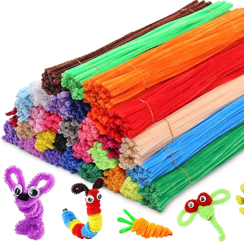 DIY chenille stems fuzzy wire  pipe cleaners flower bouquet twist stick Children Educational Toys Creative Handmade Craft