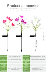 Hsx Oem Amazon Outdoor Solar Garden Lamp Christmas Decoration Ip65 Waterproof Multi-Color Changing Led Solar Lily Flower Lights