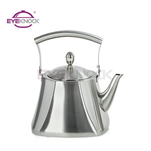 Square shape tea kettle with induction bottom 4L large volume water kettle stainless steel stovetop kettle