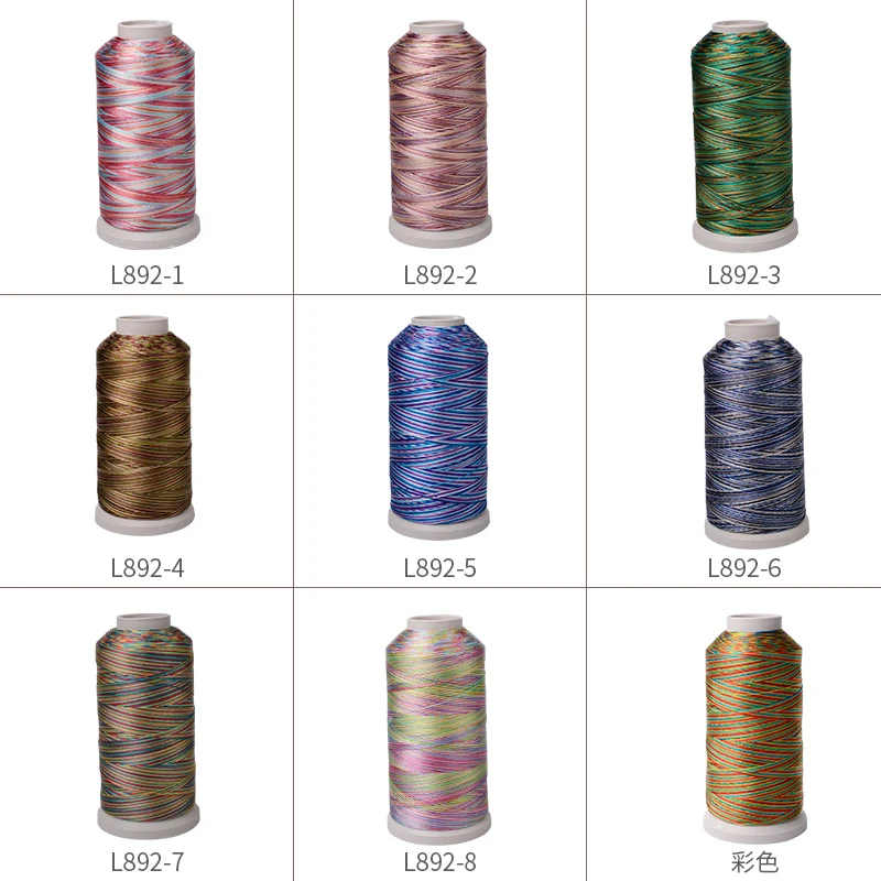 
LONGJIE 9 colors 210D rainbow polyester thread for weaving crafts and tassel 