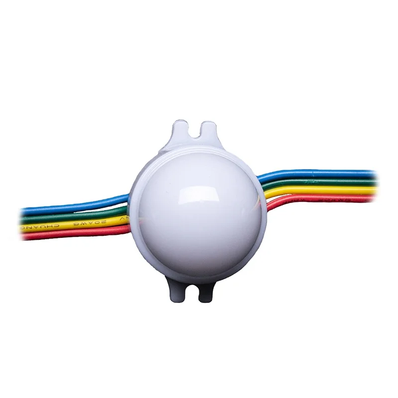 50pcs full color ball type led pixel module,DC12V input 6pcs 5050 RGB+WS2811 35mm outdoor building rgb led dmx pixel lights