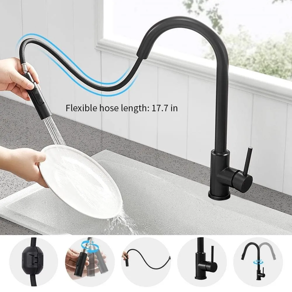 Sensor Touchless Smart Faucet Kitchen Taps Mixer Cold Hot Water Mixers Flexible Faucet Pull Out Spout Deck-mount Kitchen Sink Fa