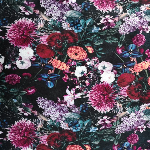 220gsm Cotton Custom Printed Fabric Digital Print Cotton Spandex Fabric