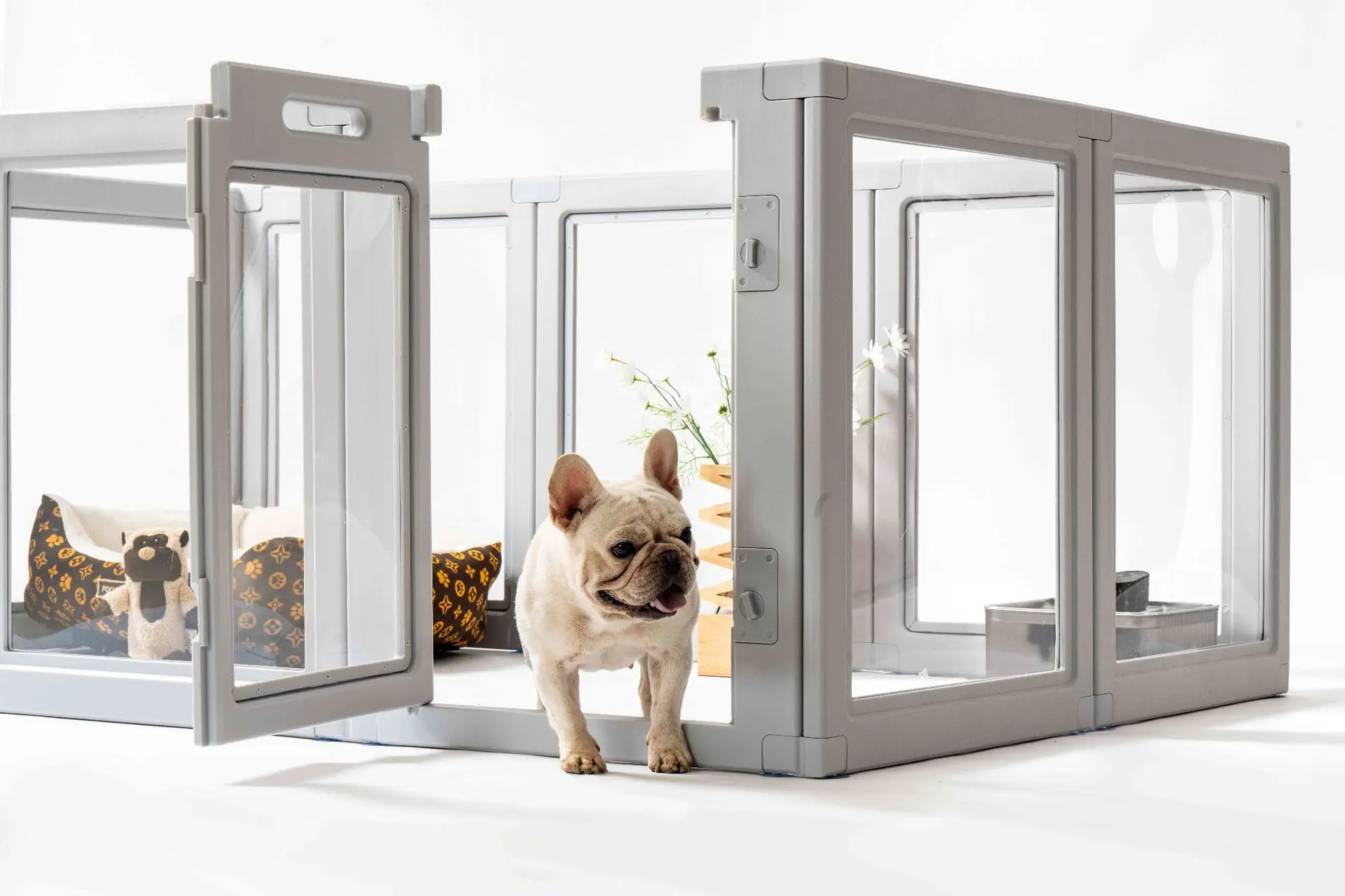 Pet Playpen Portable Puppy Playpen Pet Exercise Pen with Door Easy Assemble Indoor Outdoor Use for Small and Medium Dogs