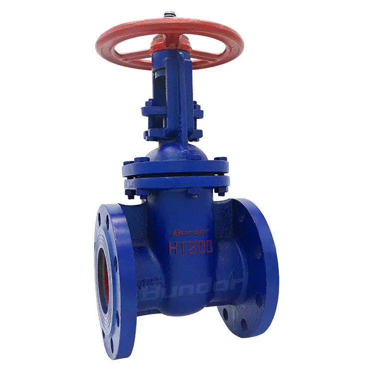 Bundor ANSI/DIN 150mm PN10 ductile iron gate valve with flange Cast Iron Outside Stem Gate Valve