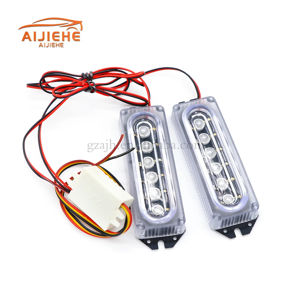 Car Truck Front Grille LED Strobe Warning Light Auto LED Flashing lights Bar Emergency Light Hazard Caution Lamp 12V