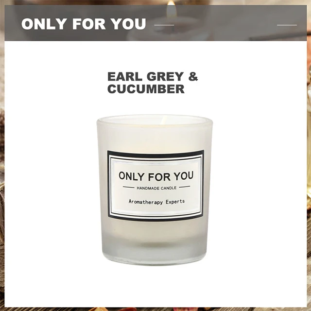 Promo 5*5*6cm Gray Clear Glass Cup Soy Wax Jasmine Organic Gift Set Candele Aromatiche with Packaging