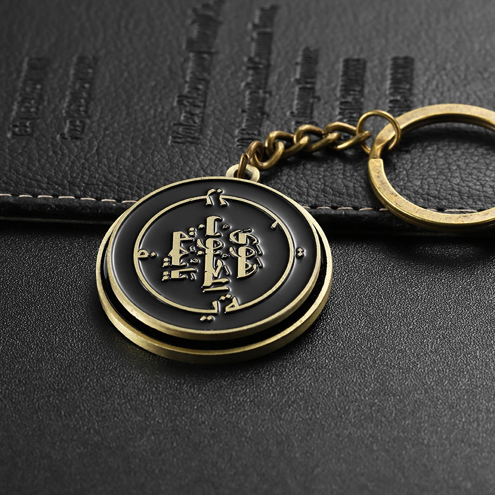 2024 New Key Chain Spinner Brass Keyrings Metal Custom Logo Brand Letter 360 Degrees Spinning Enamel Keychain with Packing Card