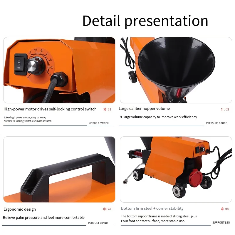 High Voltage Portable Electric Generator Cement Spraying Floor Gap Wall Wall Grouting Machine  Tuck Pointing, Brick Work, Grouti