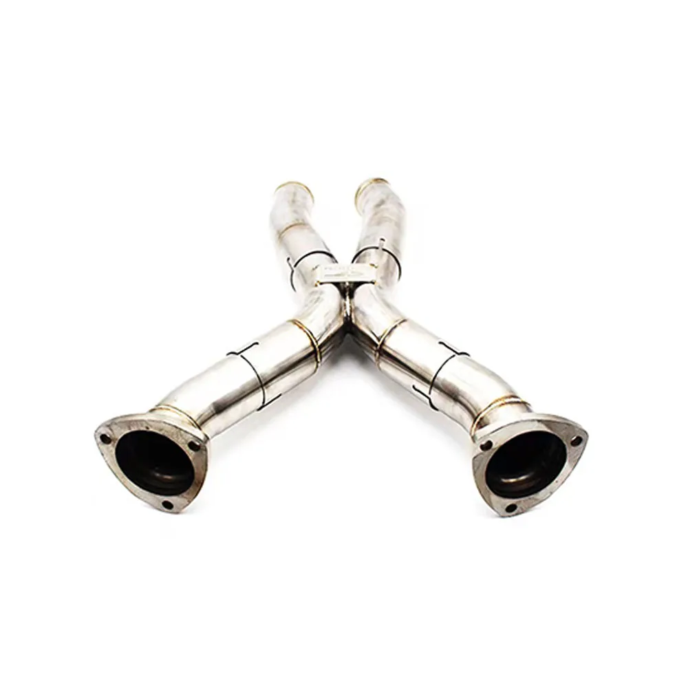 ING stainless steel exhaust downpipe with X pipe car pipes for 2011-UP Aston Martin DB9 6.0L V8 V10 DB11 DBX DBS vantage