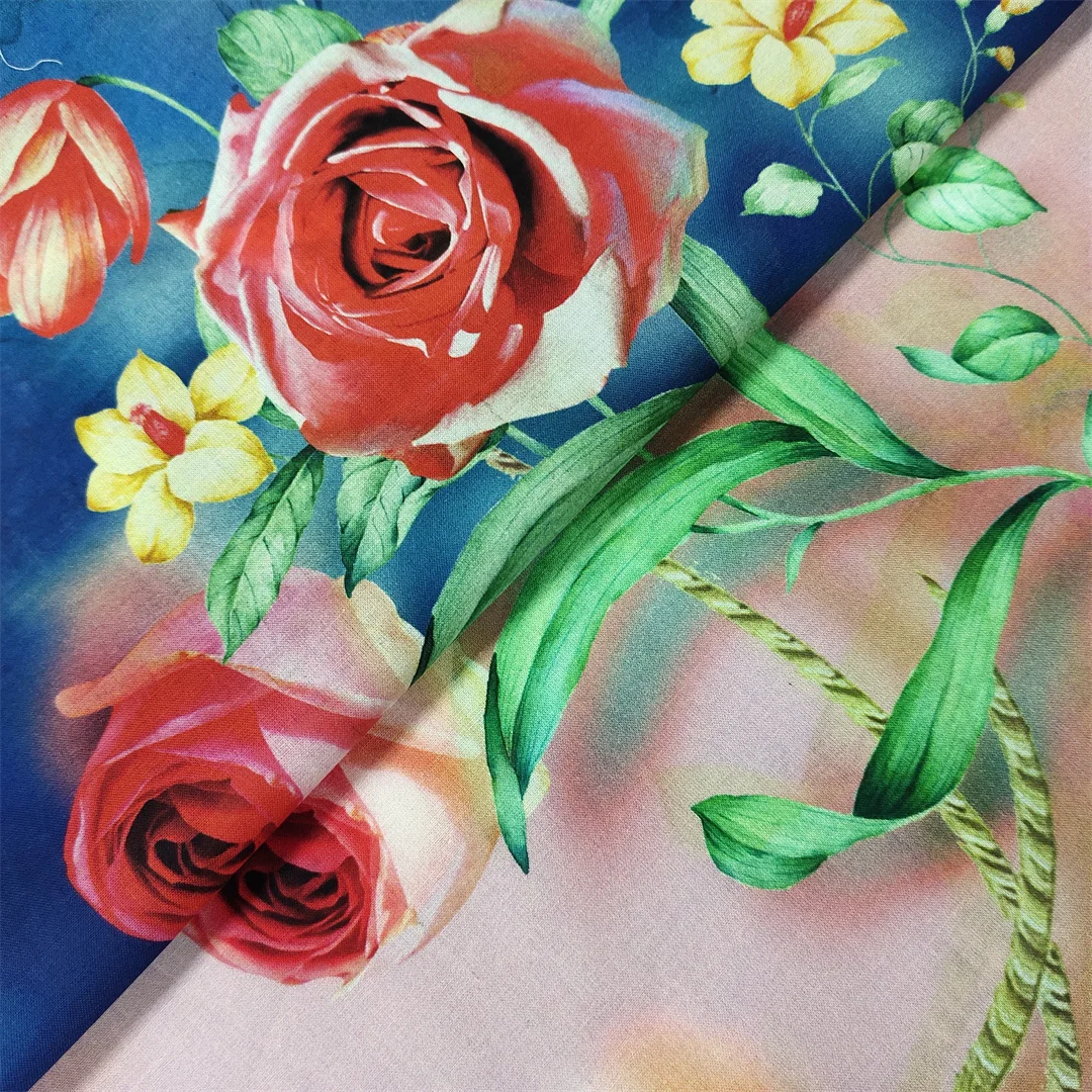 China Manufactory Organic  100% cotton voile fabric  digital printed dress fabric