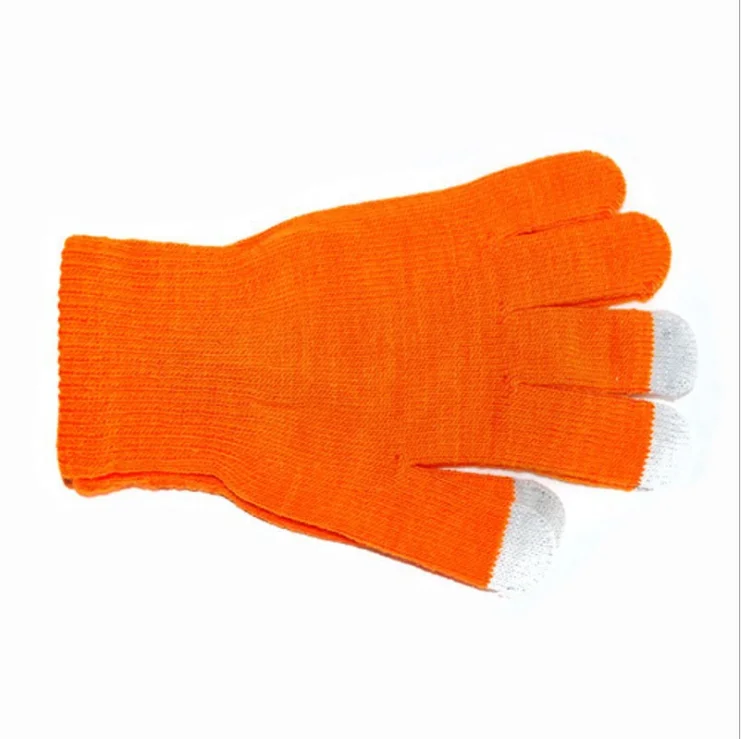 2021 winter hot sale touch screen acrylic plain knitted gloves for unisex