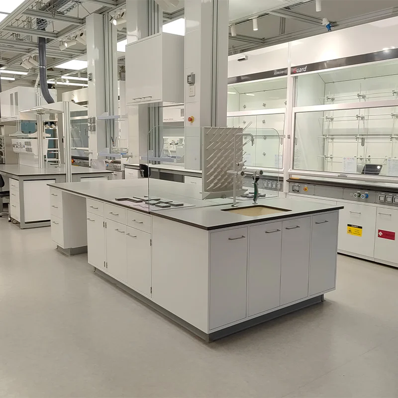 High quality  chemistry medical lab furniture for school and food lab Modular Lab Bench Wooden Central Island Work Table