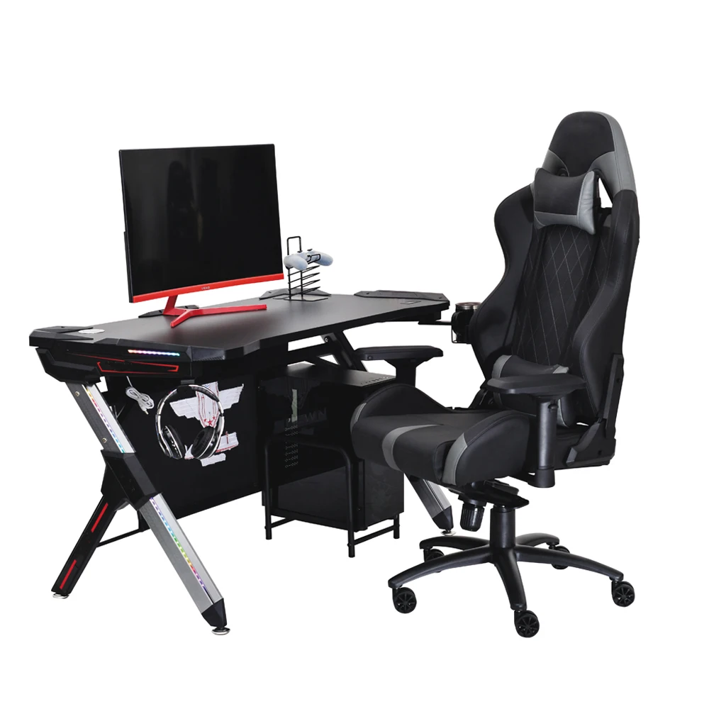 Функциональный игровой стол Partner Z-образный игровой стол с беспроводным зарядным устройством 120 см компьютерный игровой стол