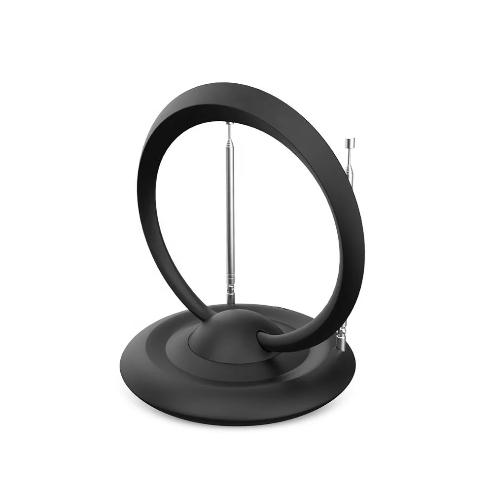 
Hot sell indoor high gain uhf vhf tv antenna amplified 360 degree rotation HD digital tv antenna 