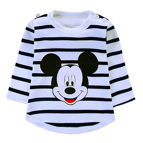 Latest Boys and Girls Long Sleeve T-shirt Round Collar Kids Striped T Shirt
