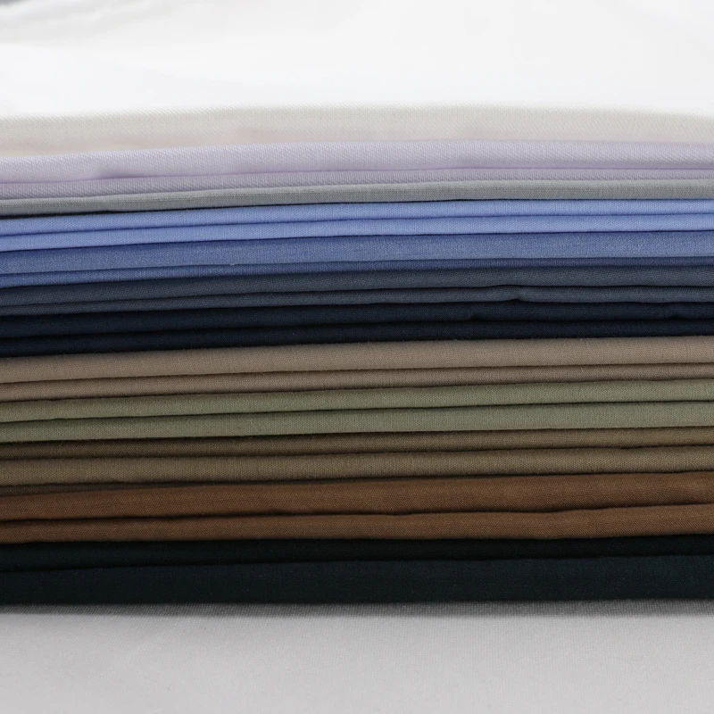 In stock 65 polyester 35 cotton 102gsm plain popline printing TC fabric for packet uniform shirt medical
