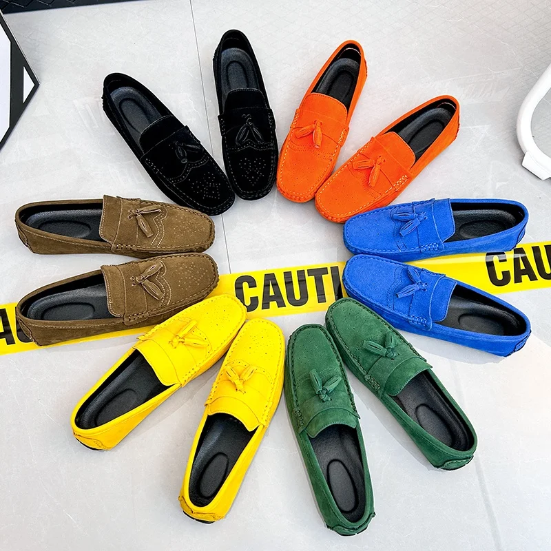 Shoes Manufacturer Custom Excellent Men Faux Suede Leather Moccasins Slip On Driving Loafers Shoes Moccasin Boat Shoes