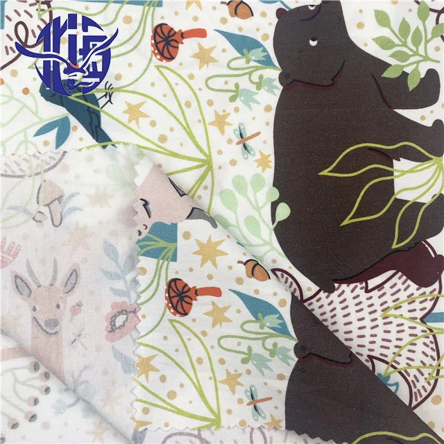 Latest design bulk sale animal printed fabrics 100% cotton poplin for children skirt