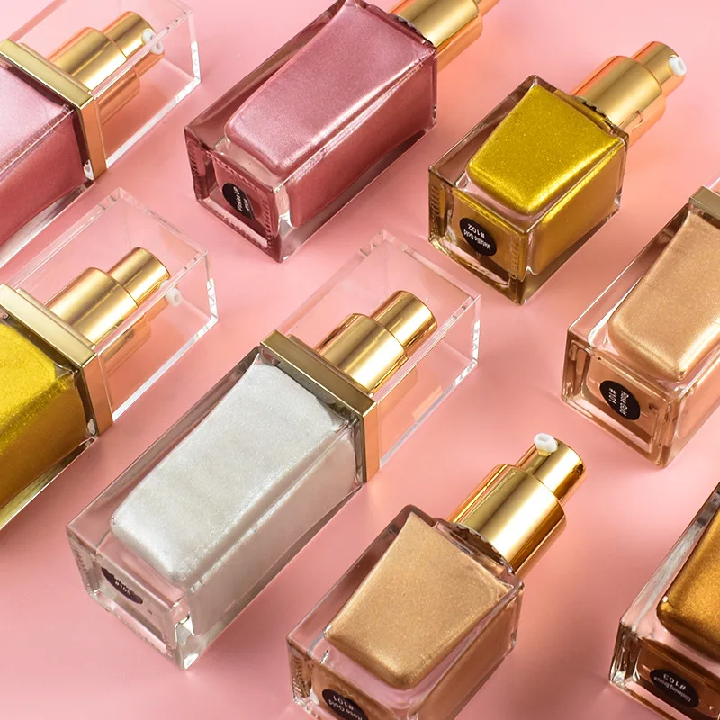 Wholesale Cosmetics Vegan Waterproof Makeup Face Body Illuminator Highlight Private Logo Liquid Highlighter 30ml