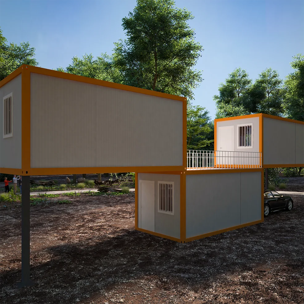 20 40 ft Low Cost Design Light Steel Frame Light Steel Structure Prefabricated Container House  Villa