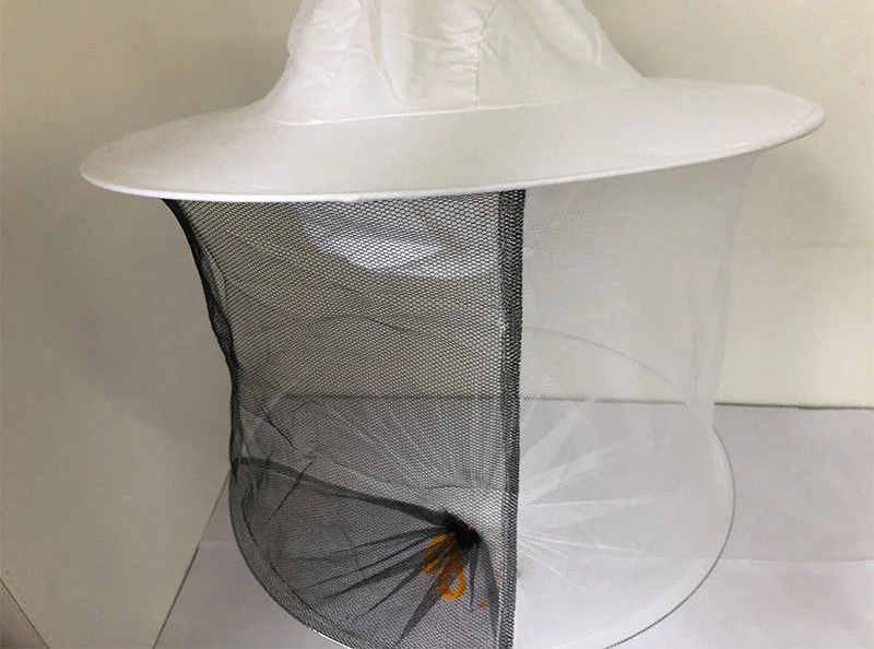 Economical and White Beekeeping Pure Cotton Hat for Bee Keeping with Double- inner Layer Bee Hat
