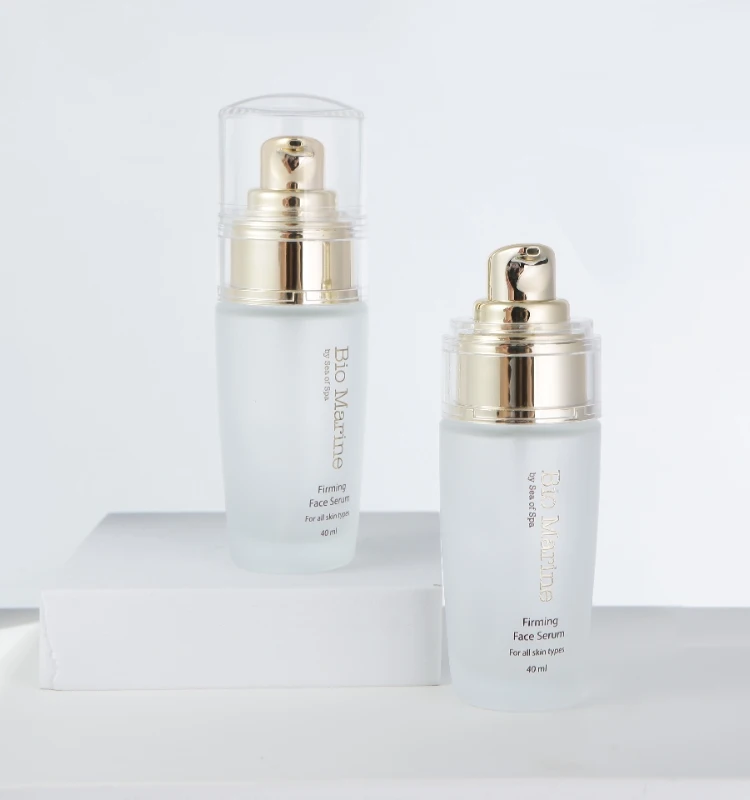 China factory Waterproof serum bottle skincare packaging Gold Transparent 30ml 40ml liquid foundation glass bottle