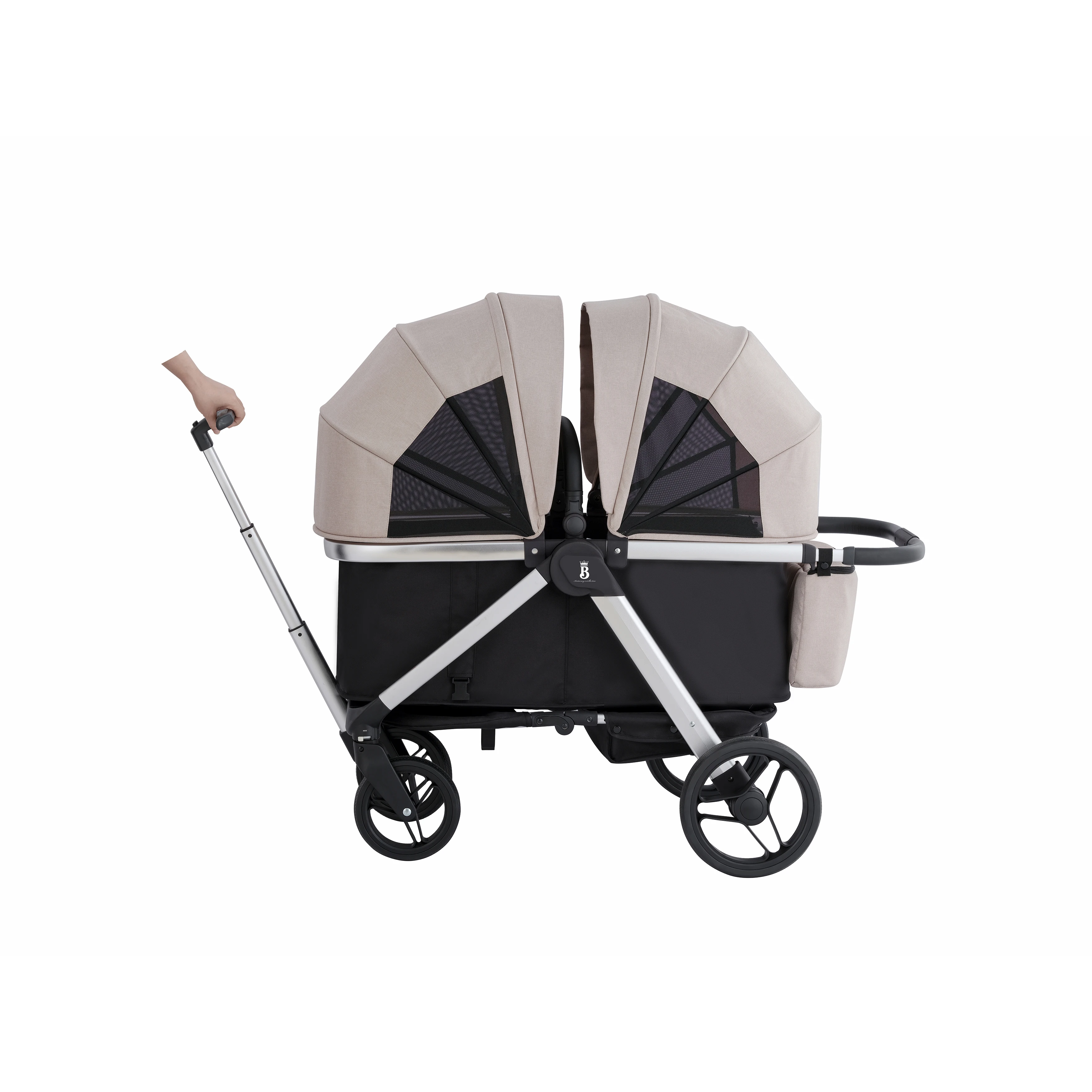 Purorigin China suppliers custom folding big wheels stroller wagon outdoor camping stroller shopping baby doll pram for two kids