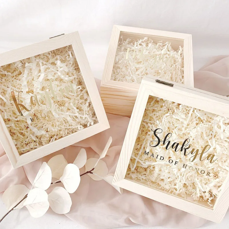 clear lid wood gift packaging candy wedding invitation box wooden box storage wooden & bamboo boxes