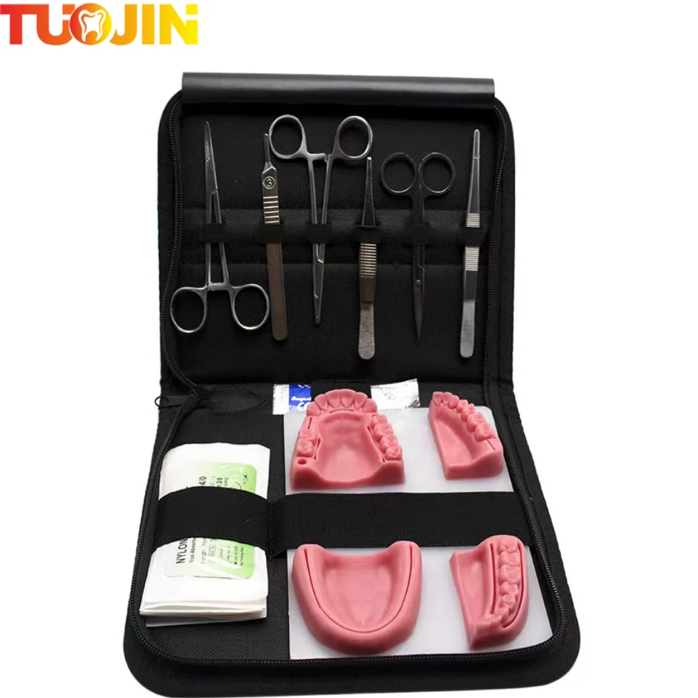 Dental Surgical Suture Training Kit Suture Practice Model Training Pad Scissors Tool Teaching Equipment Skin Operate Kit