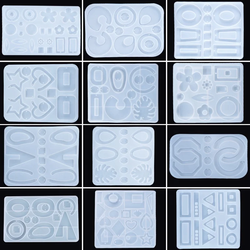 DM382 Handmade Eardrop Necklace Casting Mold Epoxy Resin Earring Pendant Silicone Mould Jewelry Making